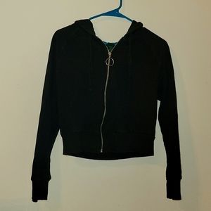 Black crop zip up hoodie from wild fable